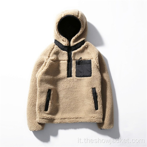 All'ingrosso Moda Mens Sherpa Pullover Giacca Personalizzata